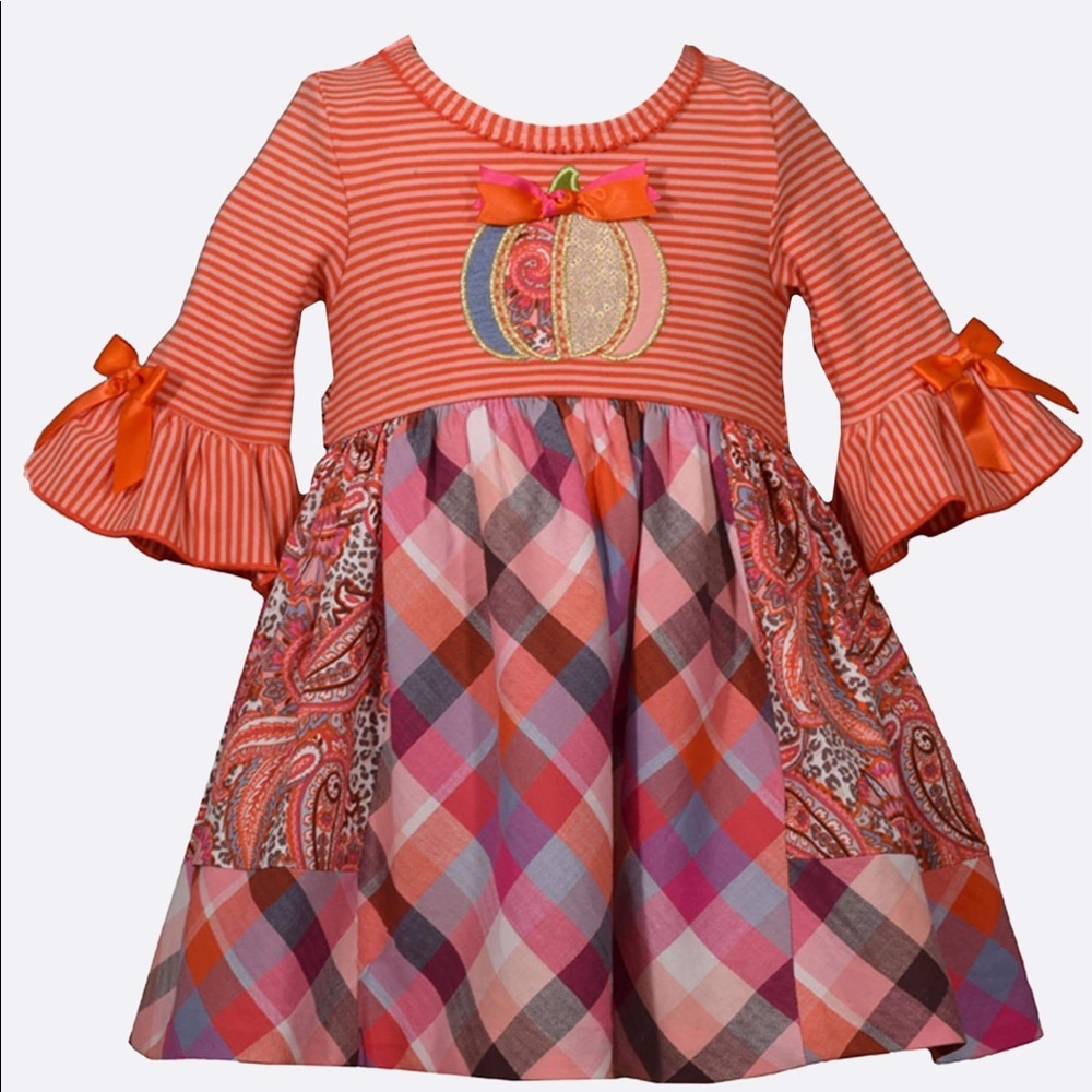 NWT Pumpkin & Plaid Girls Dress